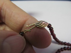 16 inch Almandine Garnet Necklace with 14k Gold Heart Pendant & Clasp MAKE OFFER