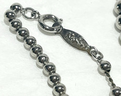 Vintage Napier Signed Silver Tone Bead Graduated Bead 24” Necklace Chain Strung