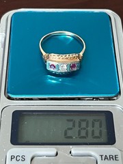 1920’s Art Deco 14k Natural Ruby Diamond Antique Ring Gold Size 10.5