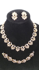 VINTAGE PARURE COPPER copyrightRENOIR SIGNED NECKLACE BRACELET AND EARRINGS SET