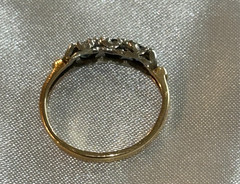 VTG LADIES 14K YELLOW GOLD NATURAL SAPPHIRE & DIAMOND RING 1.8 GRAMS STONES