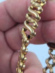 Antique Carmen Sweetheart Heart initial “P” gold filled? bracelet -one bad link