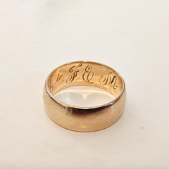 Antique 14K Yellow Gold 7 mm Wide Band Ring – Size 6 – 4.5g Signed (1888-1920s)