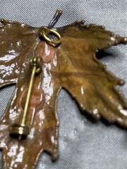 Vintage Brooch Pin Maple Leaf Copper Jewelry lot x