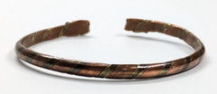 Vintage Copper & Brass Twisted Snake Head Cuff Bracelet 1/8″ Wide