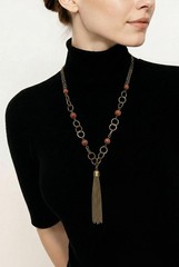 1960’s Boho Chic style Red Jasper Necklace & Earrings Retro Vintage
