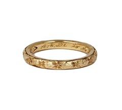 Antique Women’s 14k Yellow Gold Flowers Band Ring Size 7