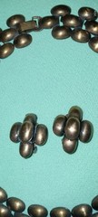 Vintage SIGNED La Roco COPPER Modernist Necklace Choker Earrings SET Estate