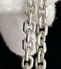 Vintage Kramer Necklace Silver Tone 20in Plus 3.5in Tassel Oval Link Chain 40.2g