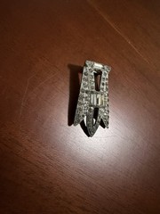 Vintage 30’s Art Deco Rhinestone Silver Tone Dress Scarf Clip