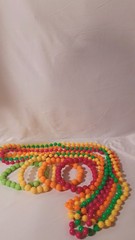 Vintage Necklace and Bracelet Set Womens Beaded Bib Chunky Green