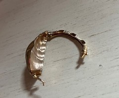 Vintage Conch Sea Shell Gold tone Hinged Scarf Clip 🐚