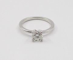 0.56CT GIA Certified Round Diamond Engagement Style Ring 14K White Gold Sz 4.25