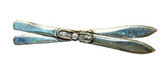 Vintage Sterling Silver 925 Skiing Ski Brooch Pin