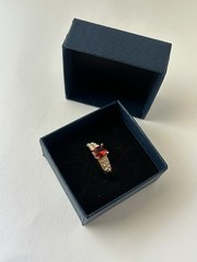 Vintage Red Cubic Zirconia Ring Gold Plated Womens Size 8.5