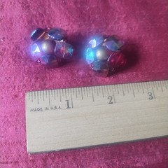 Marvella Clip On Earrings With Aurora Borealis Rhinestones
