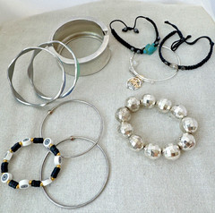 Fun Acrylic Enamel texture Bracelets 1980s 1990s Jewelry Lot boho hippie bangles