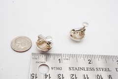 Vintage Clip On Earrings Silver Tone S3