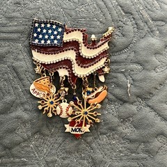 Lunch at the Ritz Brooch LatR2Go American Flag Apple Pie Baseball Pendant USA