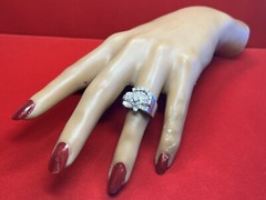 1970s Fine Platinum Over 1.5CT in Diamonds Retro Ring Size 6