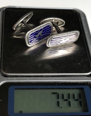 Vintage Silver cufflinks Bird (Seagull) hot enamel Silver 875 Made in the USSR