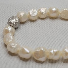 Baroque Pearl Bracelet 925 Sterling 8″ 7-10mm Genuine Luster Feminine