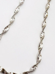 Rhodium Plated Sterling Silver IBB 925 Italy Twisted Chain Bracelet