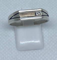 Vintage men’s ring Silver 875.Gold 375. S 11.25.Weight 2.91g. Ukrainian jewelry.