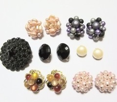 Vintage 6 Pair Clip Earrings & 1 Brooch Pin