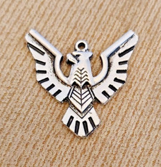 VINTAGE SILVER THUNDERBIRD ? EAGLE ? PENDANT PLATED? PEWTER? 60s ESTATE 1.5″