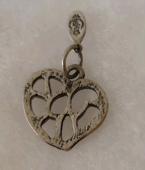 Vtg 2 Now Lot of Heart Pendants/Charms sum w Rhinestones Gold-tone/Silver-tone