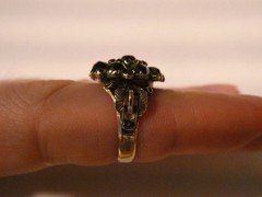 Antique Unmarked 14k Gold Rose Cut Garnet Ring Size 6.25 Weighs 4g 1 MISSING GEM