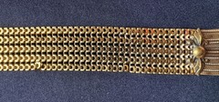 Vintage Viotorian Gold Tone Slide Tassel Bracelet (missing two pearls)