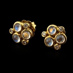 TEMPLE ST. CLAIRE 18K YELLOW GOLD MOONSTONE & DIAMOND EARRINGS