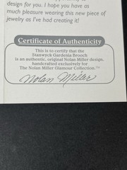 Nolan Miller Stanwyck Gardenia Crystal Flower Brooch – Signed – Box & COA 2.25”