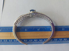 STS FILIGREE BLUE SPINEL COLOR CHANGE 925 SILVER CUFF BRACELET 7.75 ”