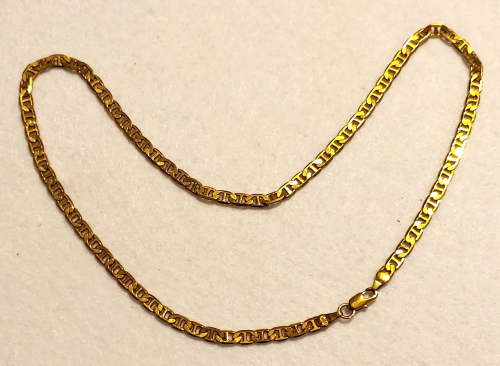 Necklace – CC SIGNED – GOLD TONE – 4 mm WIDE – 17.5 in Long