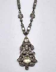 Art Deco Paste Rhinestone Festoon pendant Necklace 1920s antique