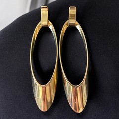 Large Earrings Vintage 1980s Oversized Gold Tone Sculptural Pierced