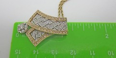14K Yellow Gold-White Gold Vintage Diamond Pendant and 16″ Rope Chain – LB0808