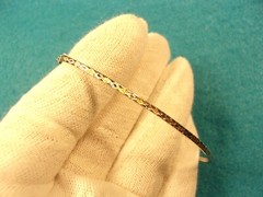 GORGEUOS LADY’S RHODIUM & GOLD PLATED STERLING SILVER “TINY PANEL LINK” BRACELET