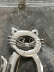 Silver Toned Cat Brooch