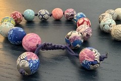 Two Vintage Viva Beads Boho Chunky Polymer Clay Handmade Bracelets