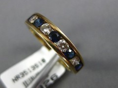 .99CT DIAMOND & AAA SAPPHIRE 14KT YELLOW GOLD 3D ROUND CHANNEL ANNIVERSARY RING