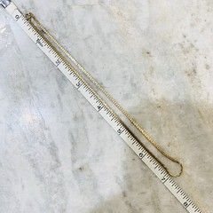 12k Gold Filled Chain Necklace Snake C Link Flat choker 2mm Wide 3.9gr VTG 14.5”