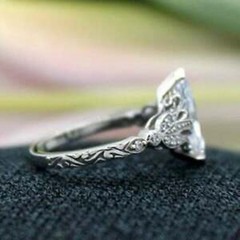 3.20 Ct White Diamond Art Deco Vintage Engagement Ring 925 Sterling Silver