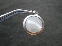 Mother of Pearl Sliding Vintage Sterling Silver Locket Charm Pendant 4.4g