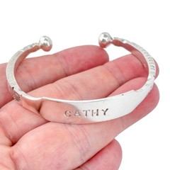 Moroccan Berber ID Cuff Bracelet | CATHY | Vintage Sterling Silver 925 | 7″