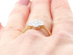 Antique 1.05Ct Diamond and 18k Yellow Gold Cluster Ring Circa 1930