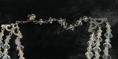 Vintage 1950s Aurora Borealis Necklace Multi Strand Faceted Graduated 12”